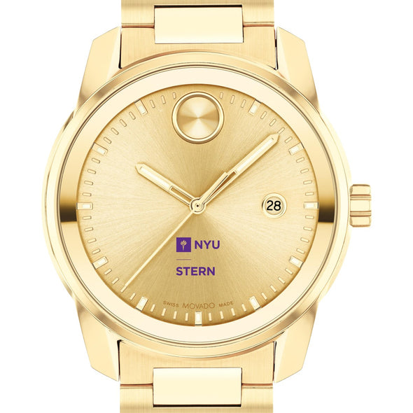 NYU Stern School of Business Men's Movado BOLD Gold with Date Window Shot #1