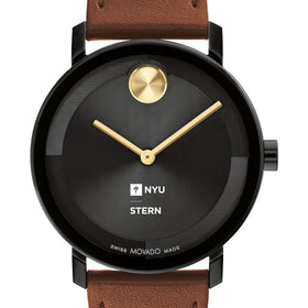 NYU Stern School of Business Men&#39;s Movado BOLD with Cognac Leather Strap Shot #1