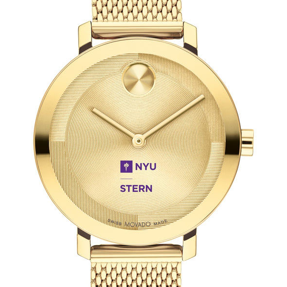 NYU Stern School of Business Women&#39;s Movado Bold Gold with Mesh Bracelet Shot #1