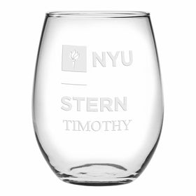 NYU Stern Stemless Wine Glasses Made in the USA - Set of 2 Shot #1