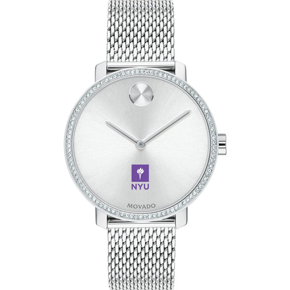 NYU Women's Movado Bold with Crystal Bezel & Mesh Bracelet Shot #2