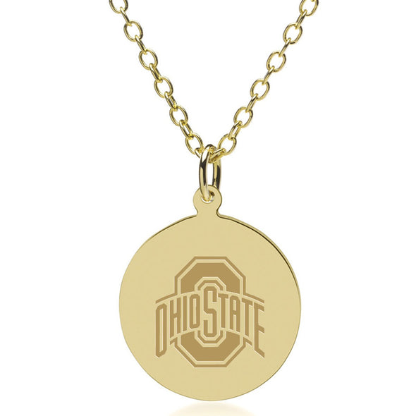 Ohio State 14K Gold Pendant &amp; Chain Shot #1