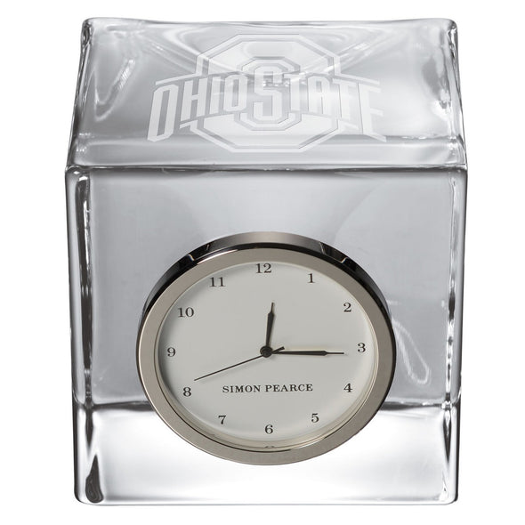 Ohio State Glass Desk Clock by Simon Pearce Shot #2