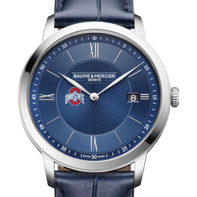 Ohio State Men's Baume et Mercier 40mm Classima Quartz Watch with Blue Dial & Dark Blue Leather Strap Shot #1