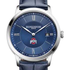 Ohio State Men's Baume et Mercier 40mm Classima Quartz Watch with Blue Dial & Dark Blue Leather Strap Shot #1