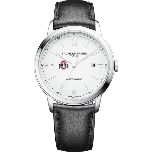 Ohio State Men's Baume et Mercier 42mm Classima Automatic Watch with White Dial & Black Leather Strap Shot #2