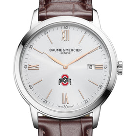 Ohio State Men's Baume et Mercier 42mm Classima Watch with Silver Dial & Brown Leather Strap Shot #1