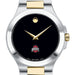 Ohio State Men's Movado Collection Two-Tone Watch with Black Dial