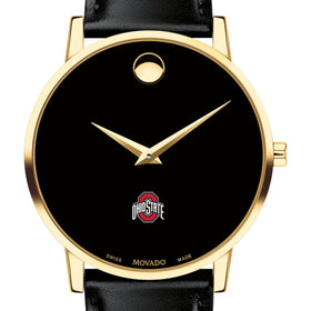 Ohio State Men&#39;s Movado Gold Museum Classic Leather Shot #1