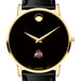Ohio State Men's Movado Gold Museum Classic Leather