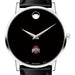 Ohio State Men's Movado Museum with Leather Strap