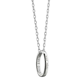 Ohio State Monica Rich Kosann &quot;Carpe Diem&quot; Poesy Ring Necklace in Silver Shot #1