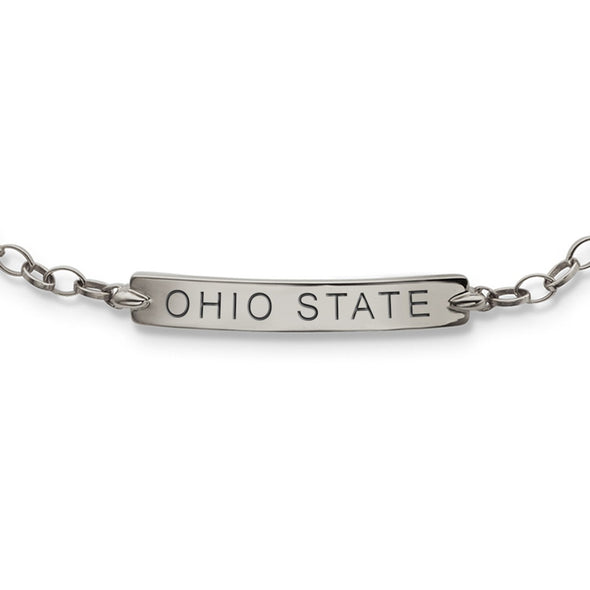Ohio State Monica Rich Kosann Petite Poesy Bracelet in Silver Shot #2