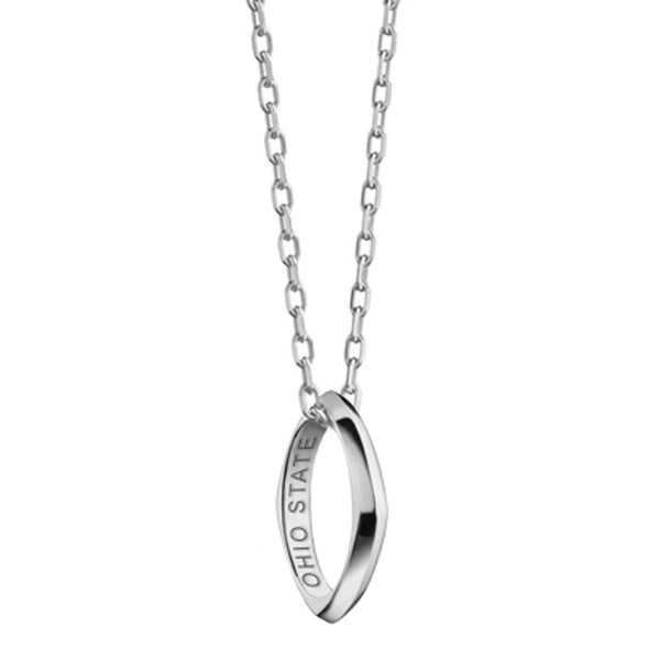 Ohio State Monica Rich Kosann Poesy Ring Necklace in Silver Shot #1