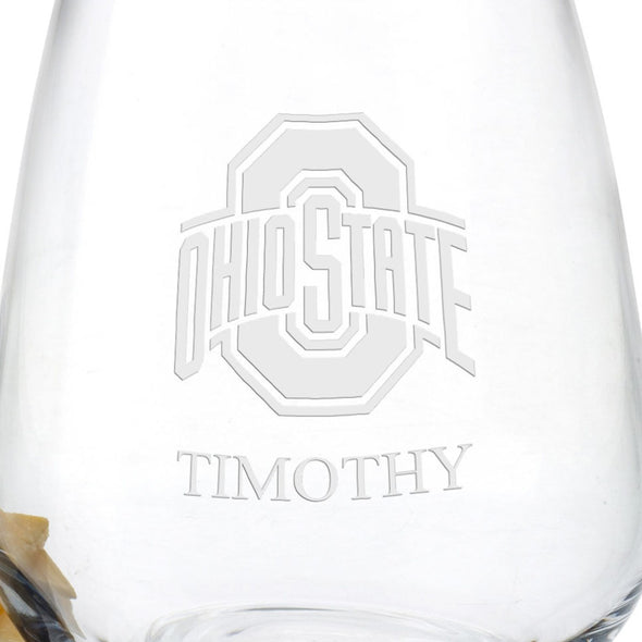 Ohio State Stemless Wine Glasses - Set of 4 Shot #3