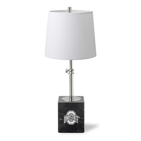 Ohio State University Polished Nickel Lamp with Marble Base & Linen Shade Shot #1
