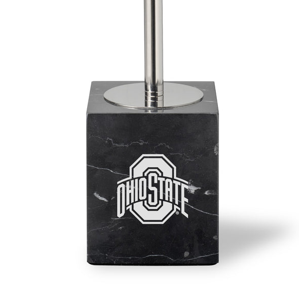 Ohio State University Polished Nickel Lamp with Marble Base &amp; Linen Shade Shot #2