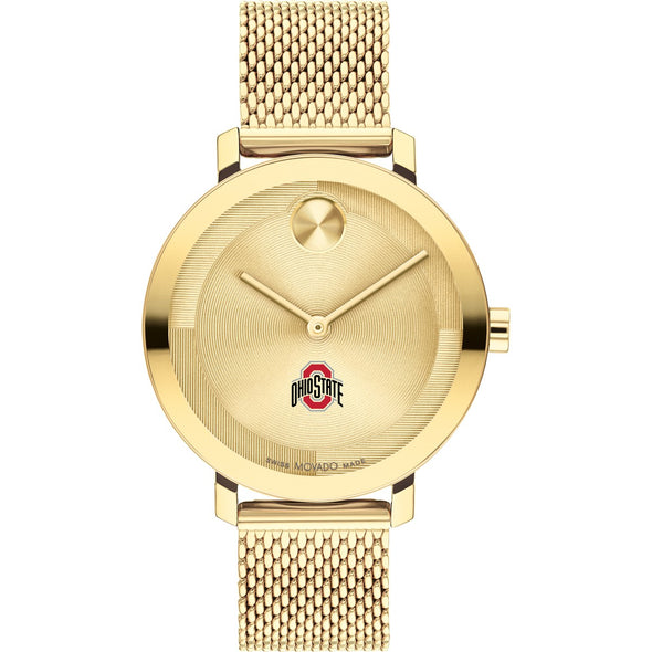 Ohio State University Women's Movado Bold Gold with Mesh Bracelet Shot #2