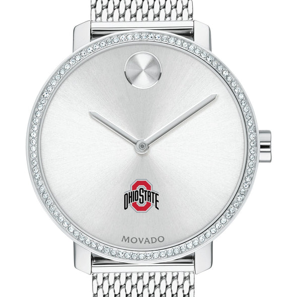 Ohio State Women&#39;s Movado Bold with Crystal Bezel &amp; Mesh Bracelet Shot #1
