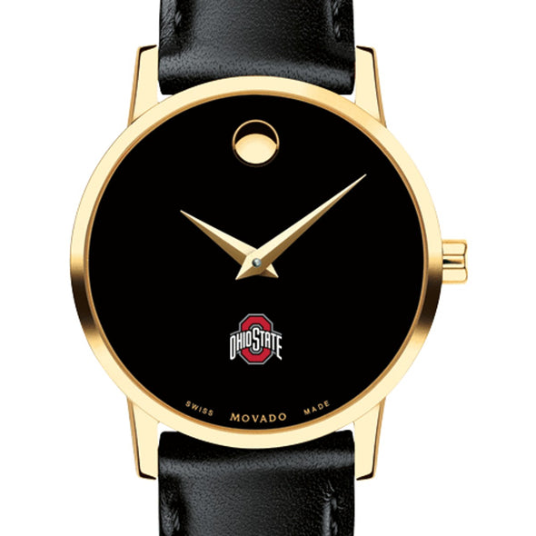 Ohio State Women's Movado Gold Museum Classic Leather Shot #1
