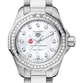 Ohio State Women's TAG Heuer Steel Aquaracer with Diamond Dial & Bezel Shot #1