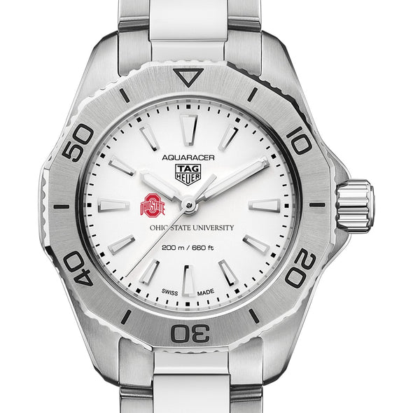 Ohio State Women&#39;s TAG Heuer Steel Aquaracer with Silver Dial Shot #1