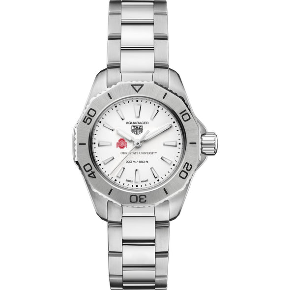 Ohio State Women&#39;s TAG Heuer Steel Aquaracer with Silver Dial Shot #2