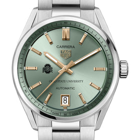 Ohio State Women's TAG Heuer Steel Carrera Automatic with Green Dial Shot #1