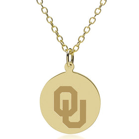 Oklahoma 14K Gold Pendant &amp; Chain Shot #1