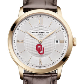 Oklahoma Men's Baume et Mercier 40mm Gold PVD Classima Watch with Silver Dial & Dark Brown Leather Strap Shot #1
