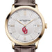 Oklahoma Men's Baume et Mercier 40mm Gold PVD Classima Watch with Silver Dial & Dark Brown Leather Strap