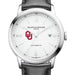 Oklahoma Men's Baume et Mercier 42mm Classima Automatic Watch with White Dial & Black Leather Strap