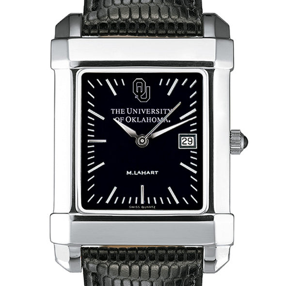 Oklahoma Men's Black Quad Watch with Leather Strap Shot #1