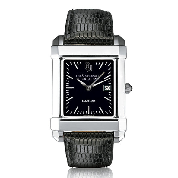 Oklahoma Men's Black Quad Watch with Leather Strap Shot #2