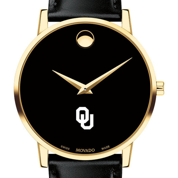 Oklahoma Men&#39;s Movado Gold Museum Classic Leather Shot #1
