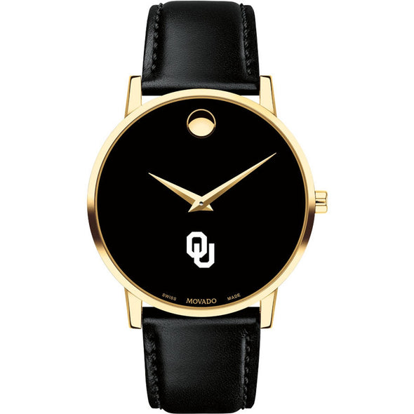 Oklahoma Men&#39;s Movado Gold Museum Classic Leather Shot #2