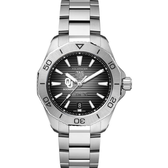 Oklahoma Men's TAG Heuer Steel Automatic Aquaracer with Black Dial Shot #2