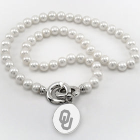 Oklahoma Pearl Necklace with Sterling Silver Charm Shot #1