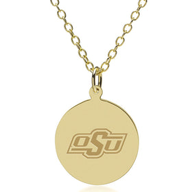 Oklahoma State 14K Gold Pendant & Chain Shot #1