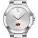 Oklahoma State Men's Movado Collection Stainless Steel Watch with Silver Dial
