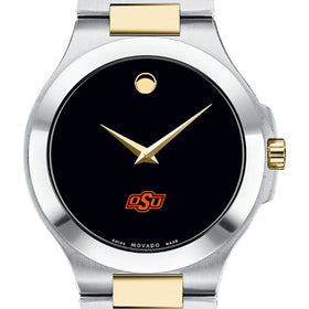 Oklahoma State Men&#39;s Movado Collection Two-Tone Watch with Black Dial Shot #1