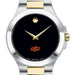 Oklahoma State Men's Movado Collection Two-Tone Watch with Black Dial