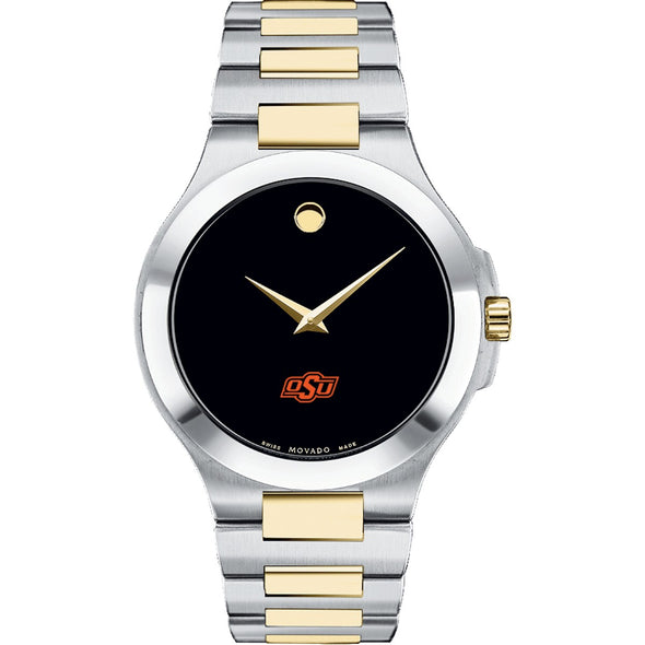 Oklahoma State Men&#39;s Movado Collection Two-Tone Watch with Black Dial Shot #2