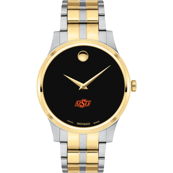 Oklahoma State Men's Movado Collection Two-Tone Watch with Black Dial Shot #2