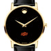 Oklahoma State Men's Movado Gold Museum Classic Leather