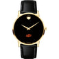 Oklahoma State Men's Movado Gold Museum Classic Leather Shot #2