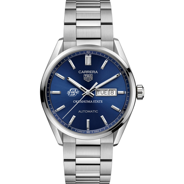 Oklahoma State Men&#39;s TAG Heuer Carrera with Blue Dial &amp; Day-Date Window Shot #2