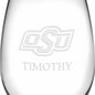 Oklahoma State Stemless Wine Glasses Made in the USA - Set of 2 Shot #3