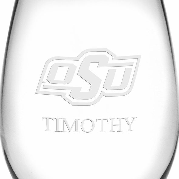 Oklahoma State Stemless Wine Glasses Made in the USA - Set of 4 Shot #3