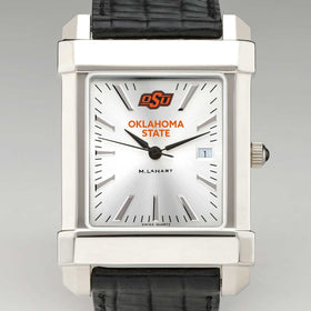 Oklahoma State University Men&#39;s Collegiate Watch with Leather Strap Shot #1